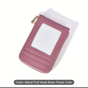RFID Blocking Zipper Clutch Wallet with 12 Card Slots for Women, Mauve Pink